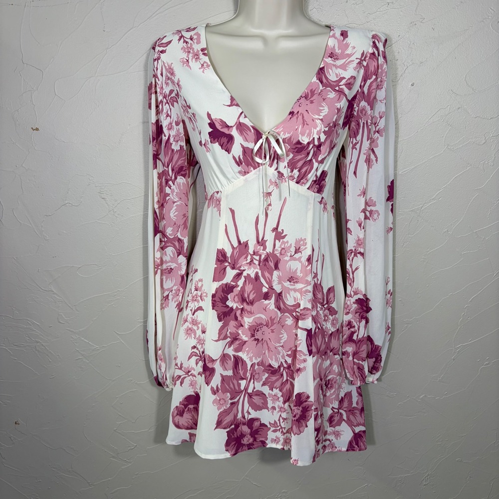 Reformation‎ Babydoll Mini Dress Womens 4 Pink Ferris Romantic Fairy Floral
